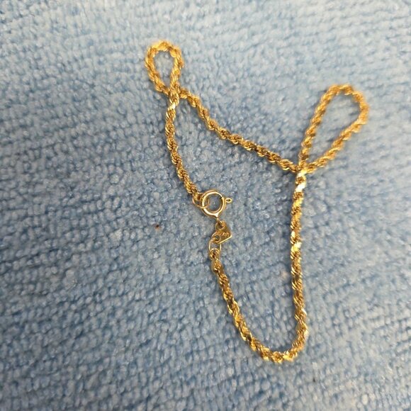 Authentic ORO 14K Solid Yellow Gold Bracelet Rope OR 1+ gram NOT SCRAP - Picture 1 of 12